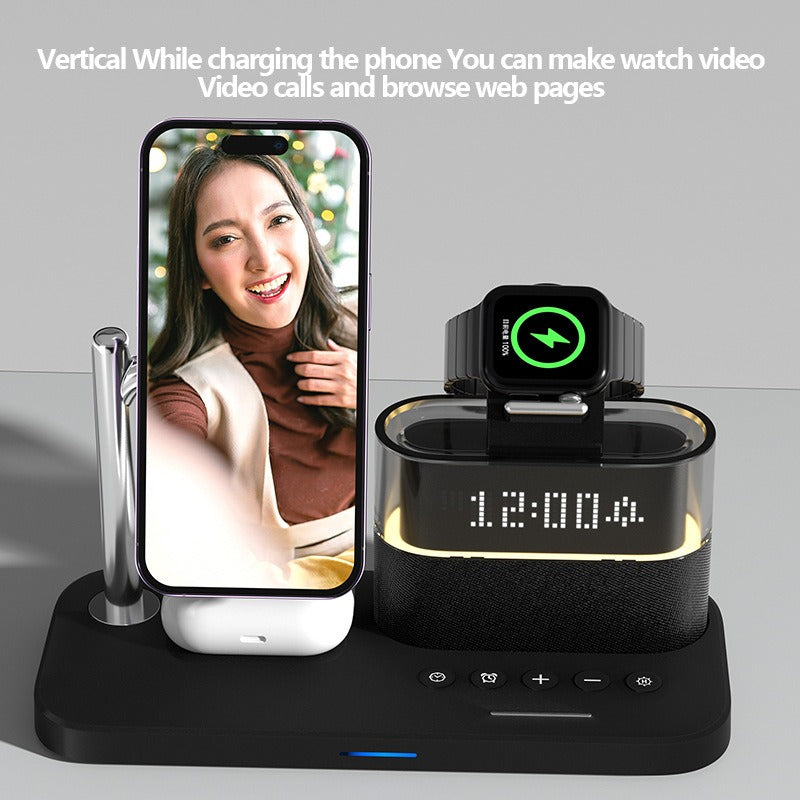 Magnetic 3 in 1 wireless charger clock, suitable for Apple