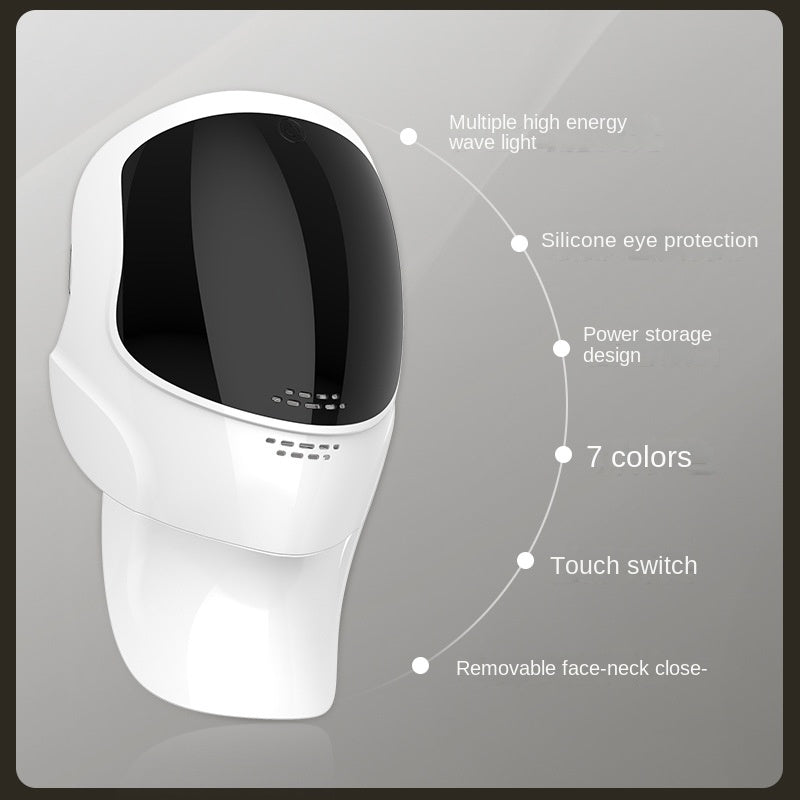 Photon Skin Rejuvenation Device with Color Light, Neck &amp; Face Mask, LED Beauty Device, Facial Mask, Skin Renewal, Portable Beauty Device