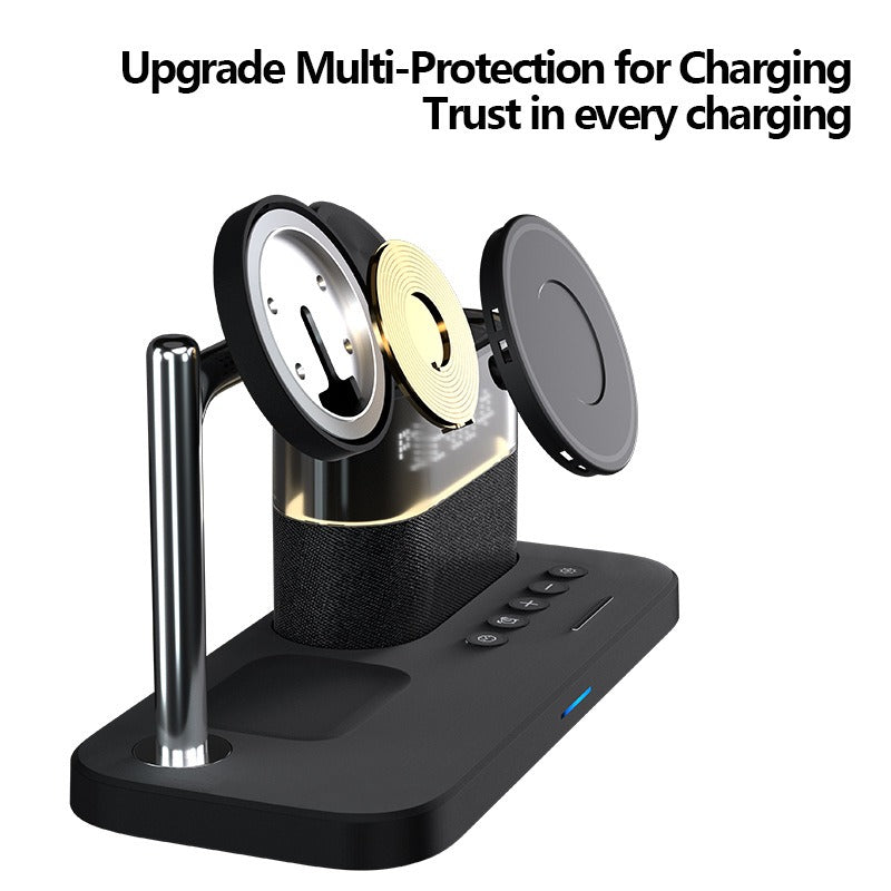 Magnetic 3 in 1 wireless charger clock, suitable for Apple
