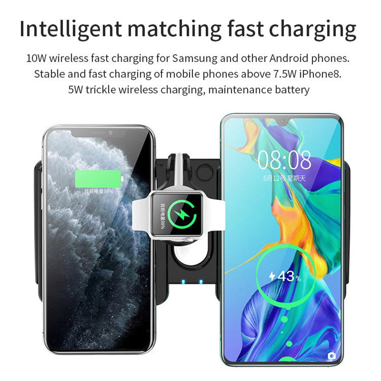 All-In-One Wireless Charger For Apple iPhone, Mobile Phone Watch Headset 15W Wireless Fast Charge Four-In-One Wireless Charger