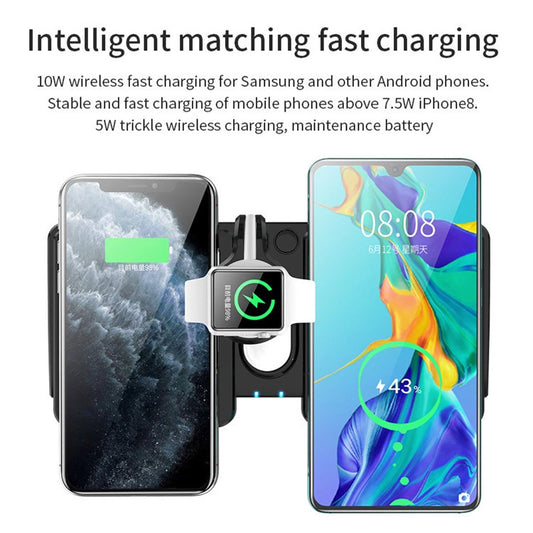 All-In-One Wireless Charger For Apple iPhone, Mobile Phone Watch Headset 15W Wireless Fast Charge Four-In-One Wireless Charger