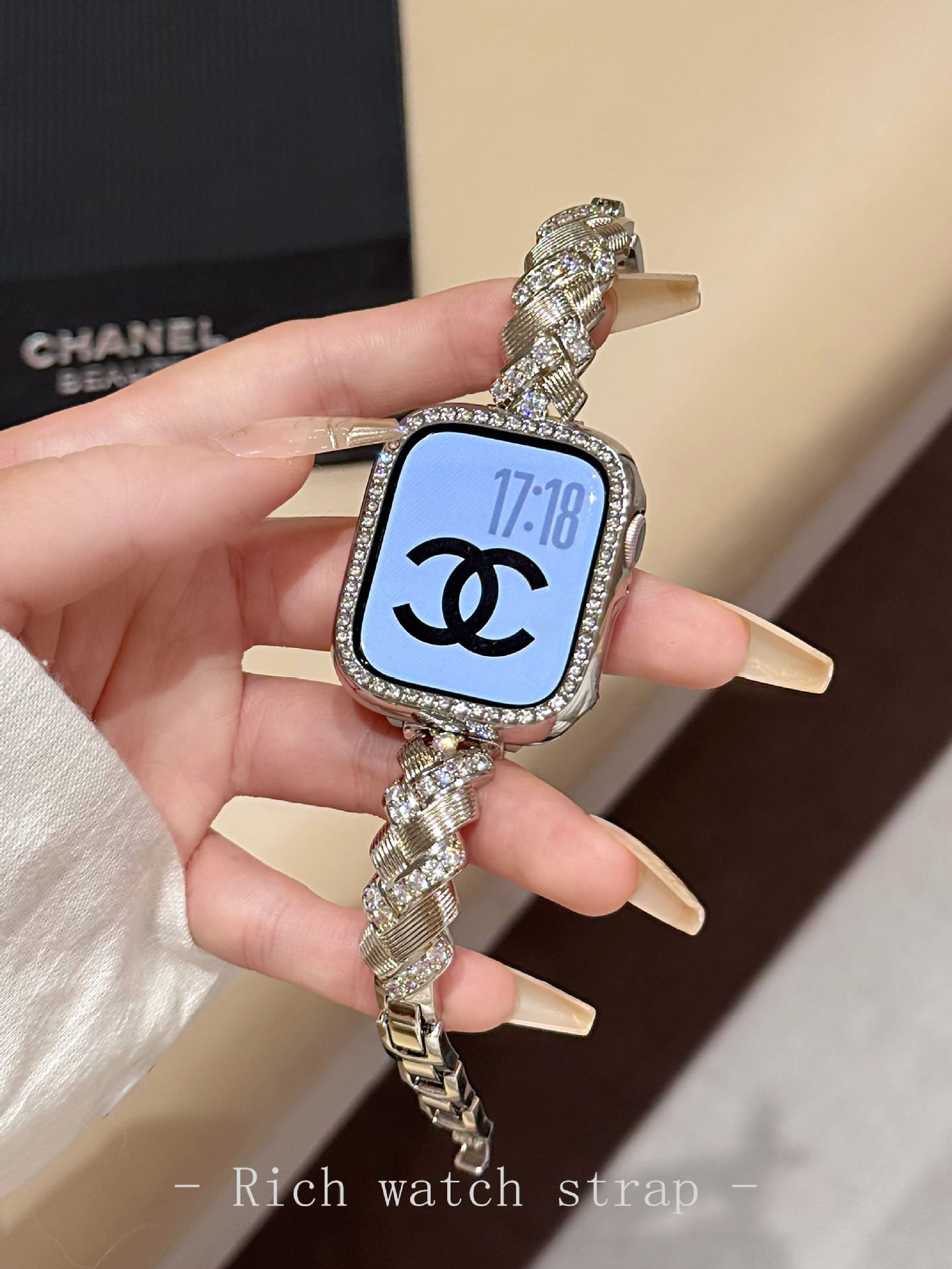 diamond-encrusted Apple Watch band for women