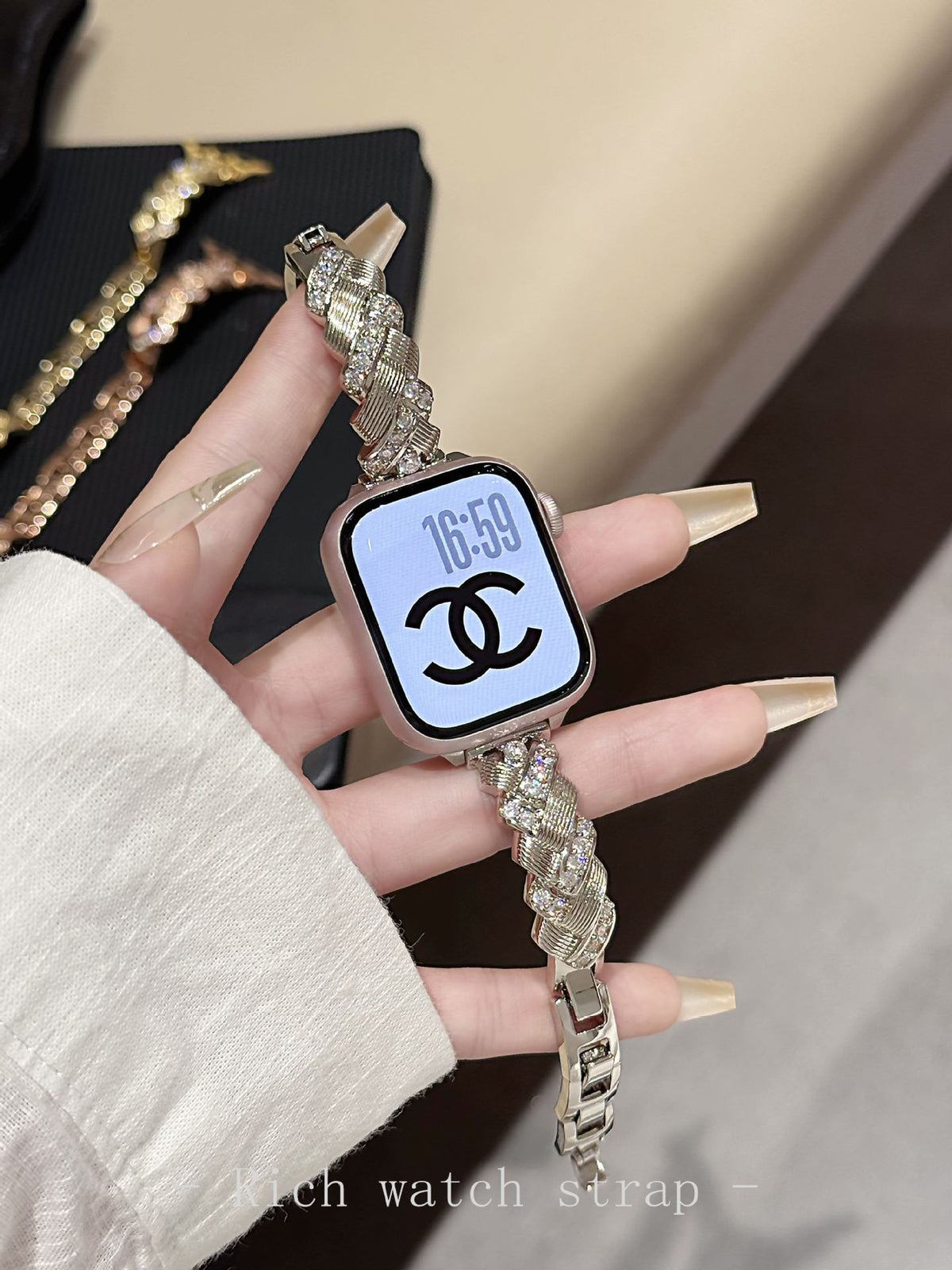 diamond-encrusted Apple Watch band for women