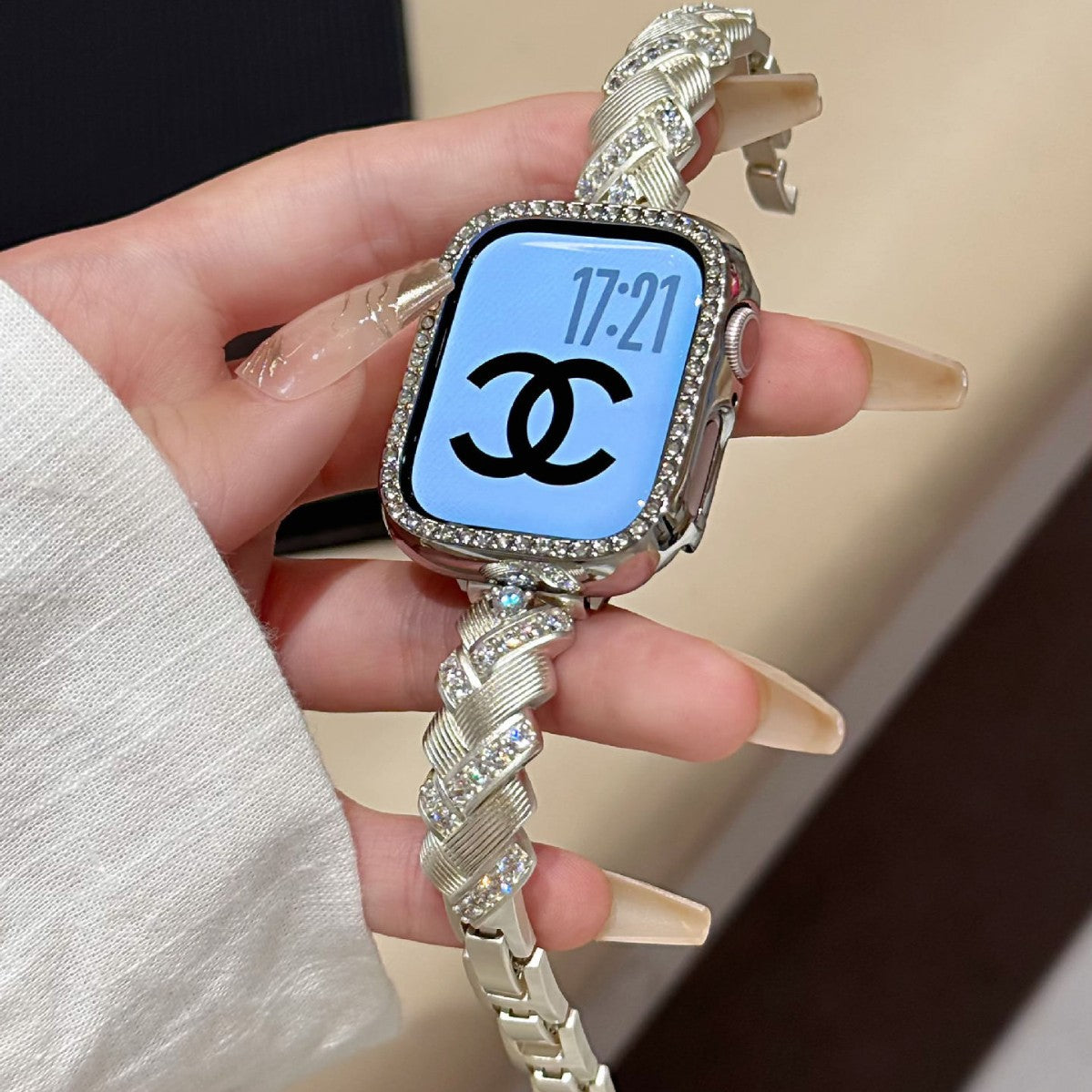 diamond-encrusted Apple Watch band for women