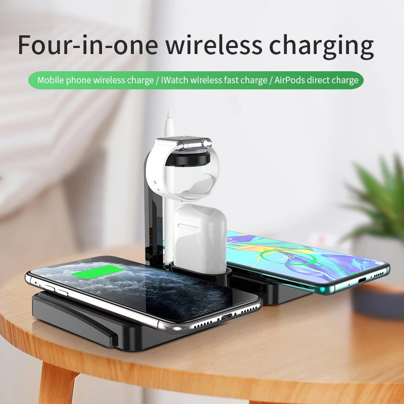 All-In-One Wireless Charger For Apple iPhone, Mobile Phone Watch Headset 15W Wireless Fast Charge Four-In-One Wireless Charger