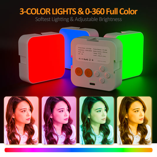 Multicolor portable camera and phone light