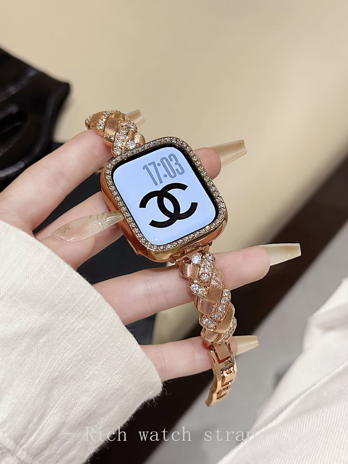 diamond-encrusted Apple Watch band for women