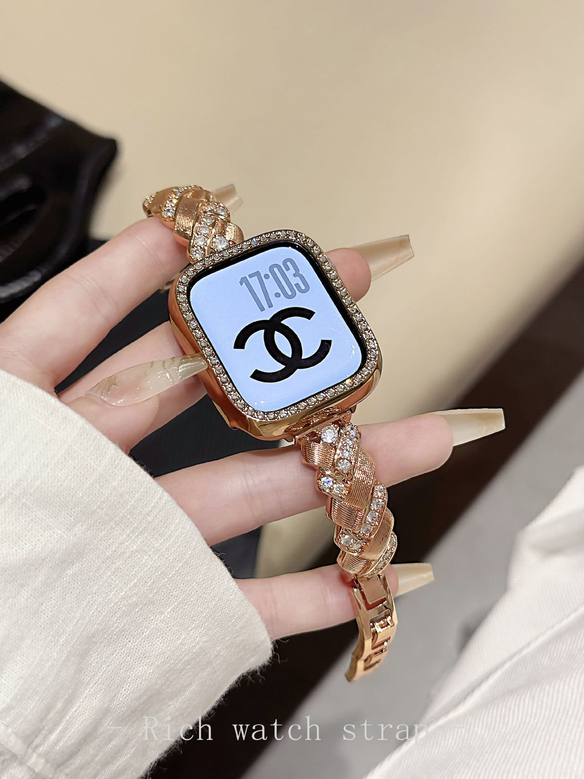 diamond-encrusted Apple Watch band for women