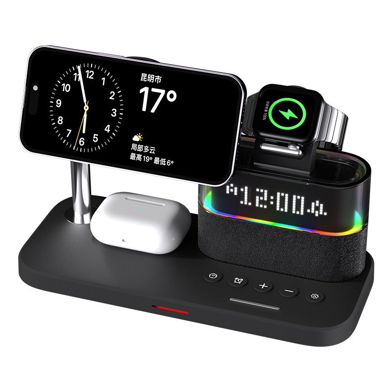 Magnetic 3 in 1 wireless charger clock, suitable for Apple