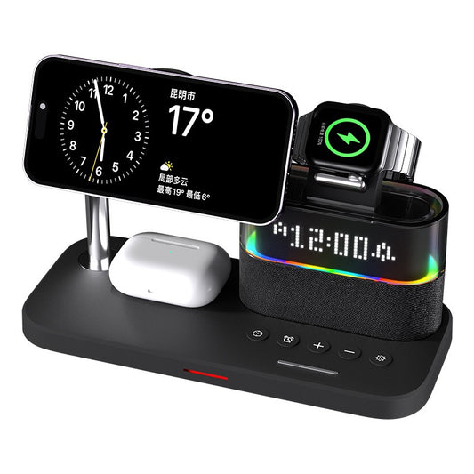Magnetic 3 in 1 wireless charger clock, suitable for Apple