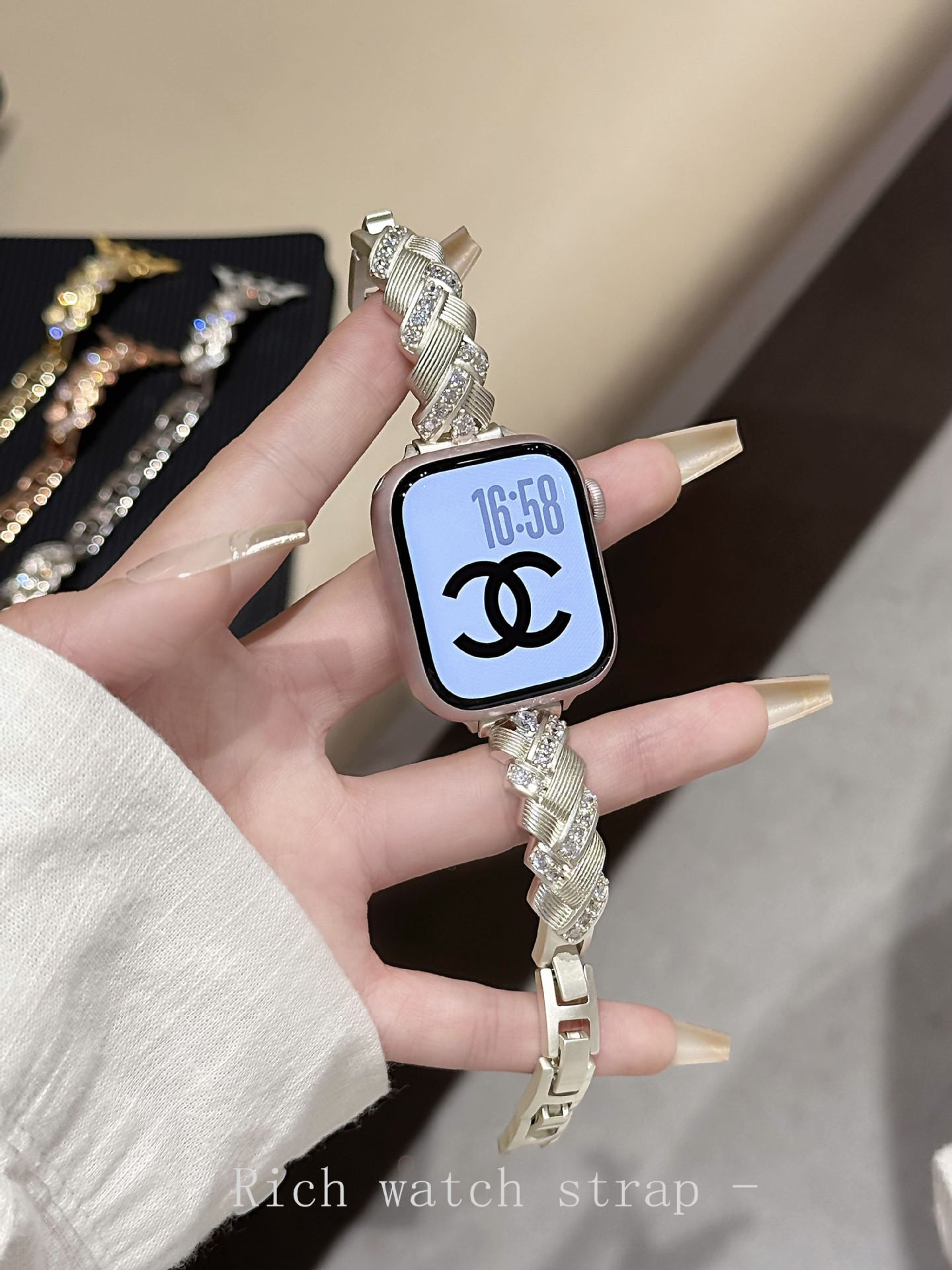 diamond-encrusted Apple Watch band for women