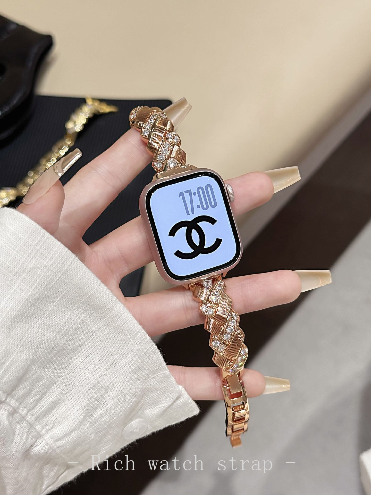 diamond-encrusted Apple Watch band for women