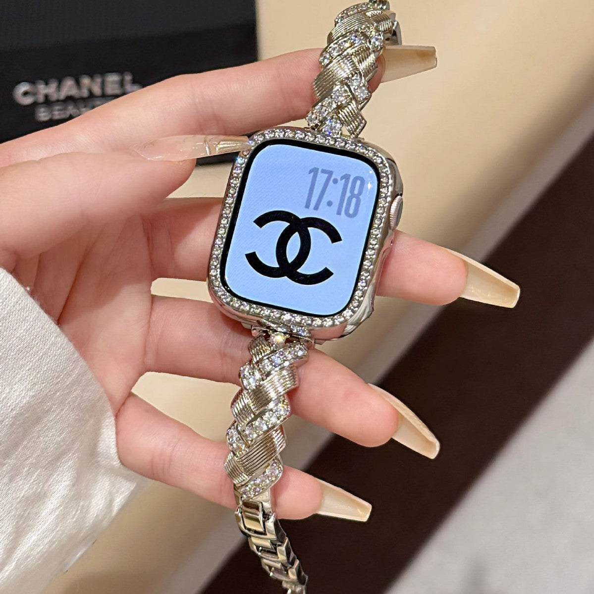 diamond-encrusted Apple Watch band for women