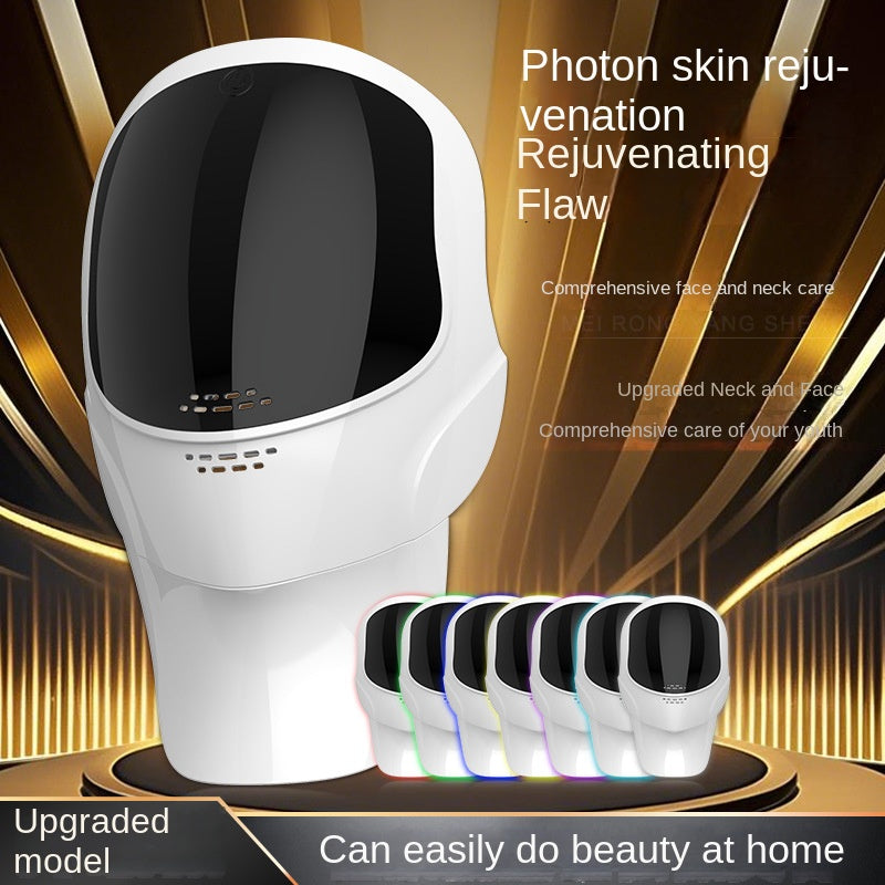 Photon Skin Rejuvenation Device with Color Light, Neck &amp; Face Mask, LED Beauty Device, Facial Mask, Skin Renewal, Portable Beauty Device