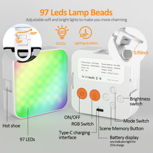Multicolor portable camera and phone light